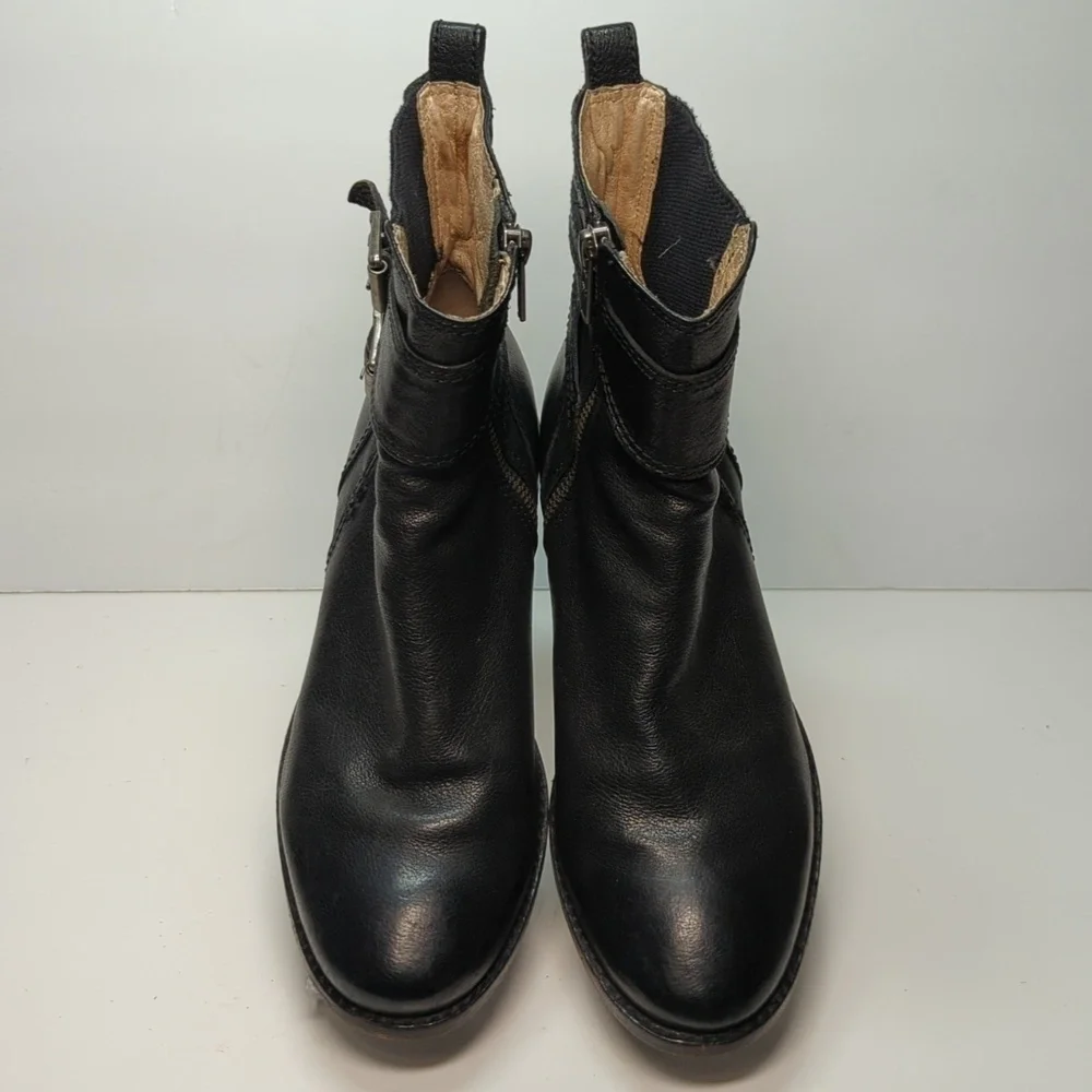 Frye Anna Gore Black Label Leather Ankle Bootie boots womans size 6.5